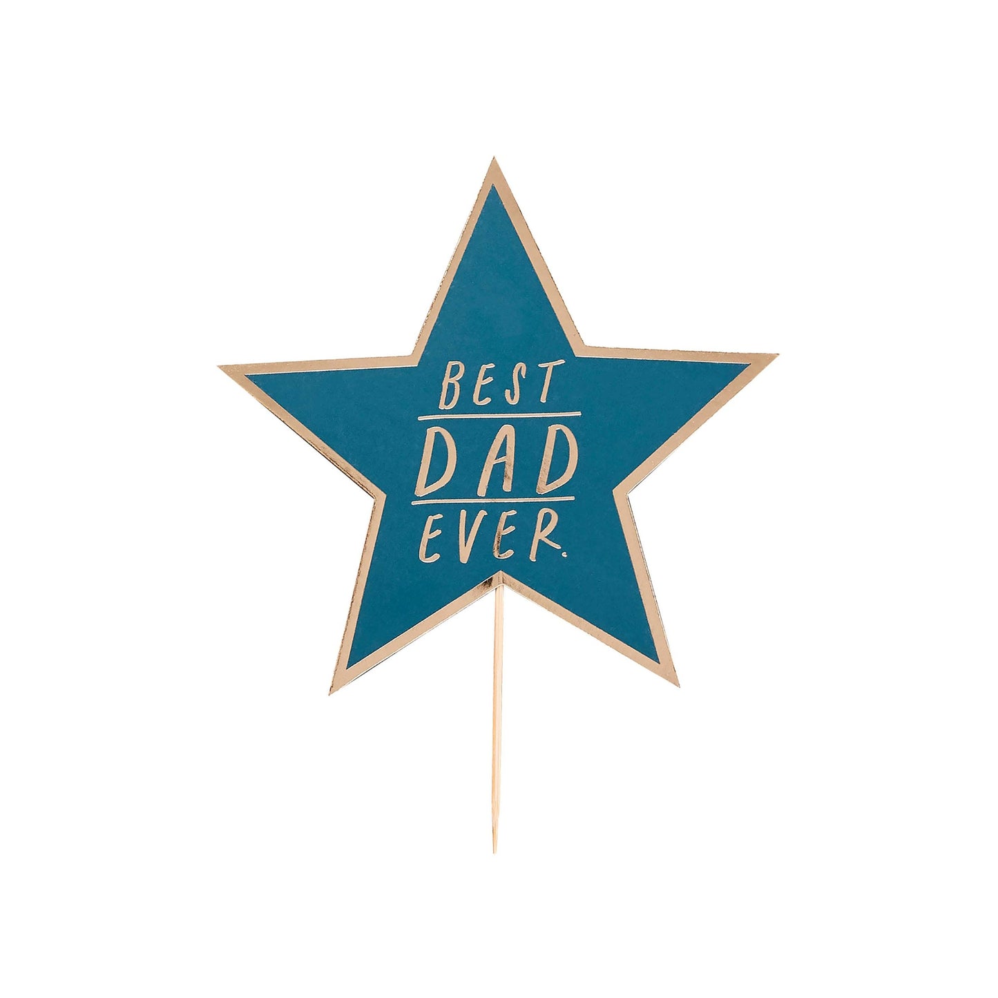 Navy 'Best Dad Ever' Star Card Cake Topper
