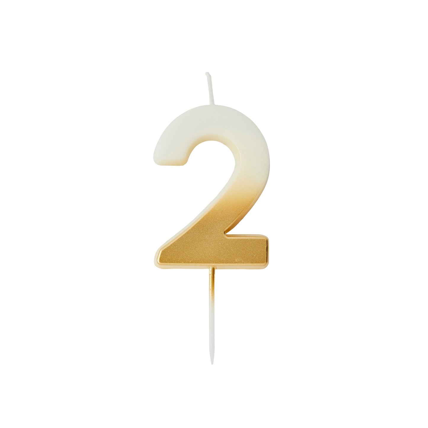 Gold Ombre Number '2' Candle