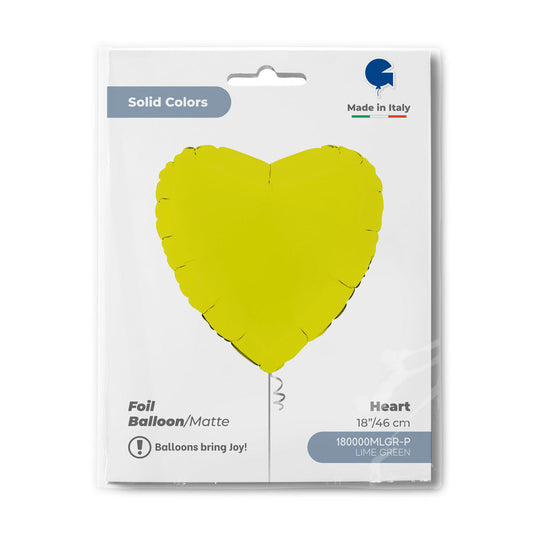 Heart 18inc Matte Lime Green