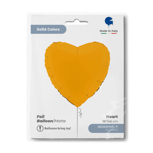Heart 18inc Matte Mustard