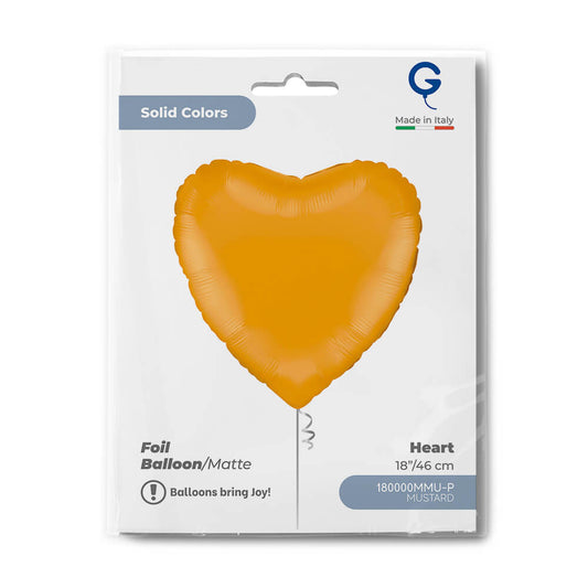 Heart 18inc Matte Mustard Single Pack