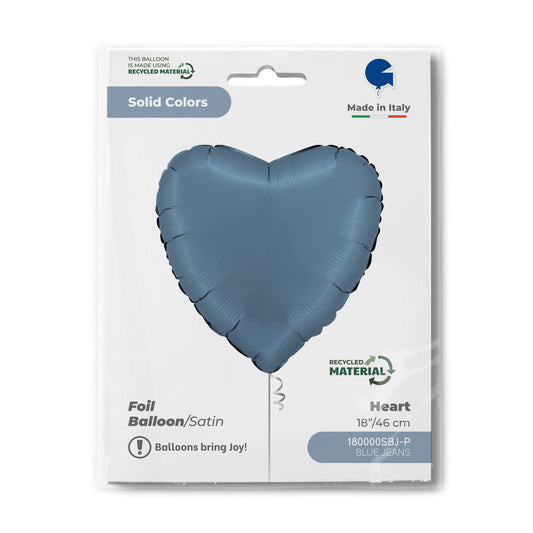 Heart 18inc Satin Blue Jeans
