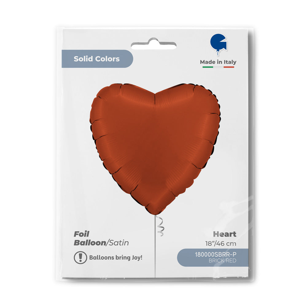 Heart 18inc Satin Brick Red