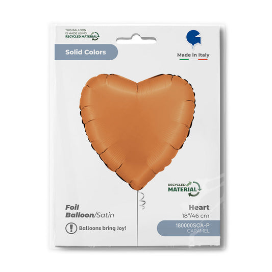 Heart 18inc Satin Caramel