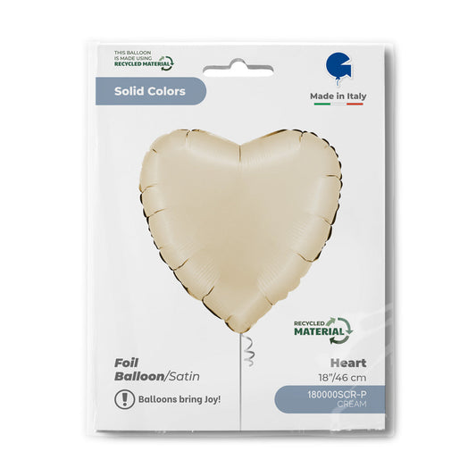 Heart 18inc Satin Cream