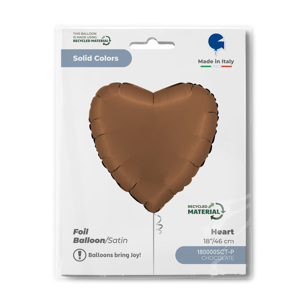 Heart 18inc Satin Chocolate