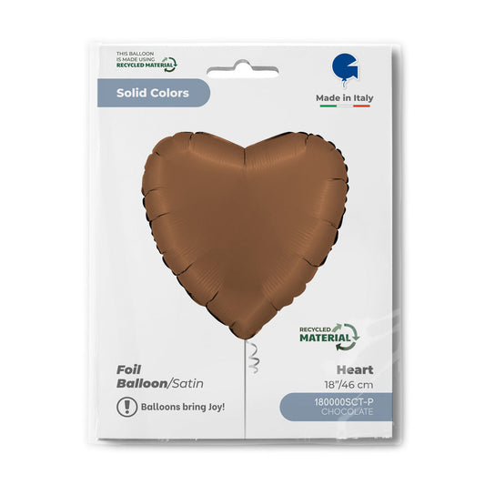 Heart 18inc Satin Chocolate
