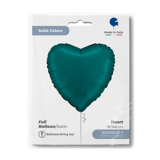 Heart 18inc Satin Emerald Green