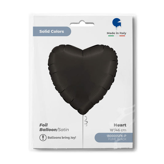 Heart 18inc Satin Fumé Black