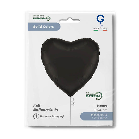 Heart 18inc Satin Fumè Black Single Pack