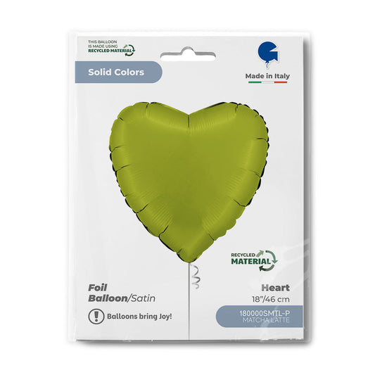 Heart 18inc Satin Matcha Latte