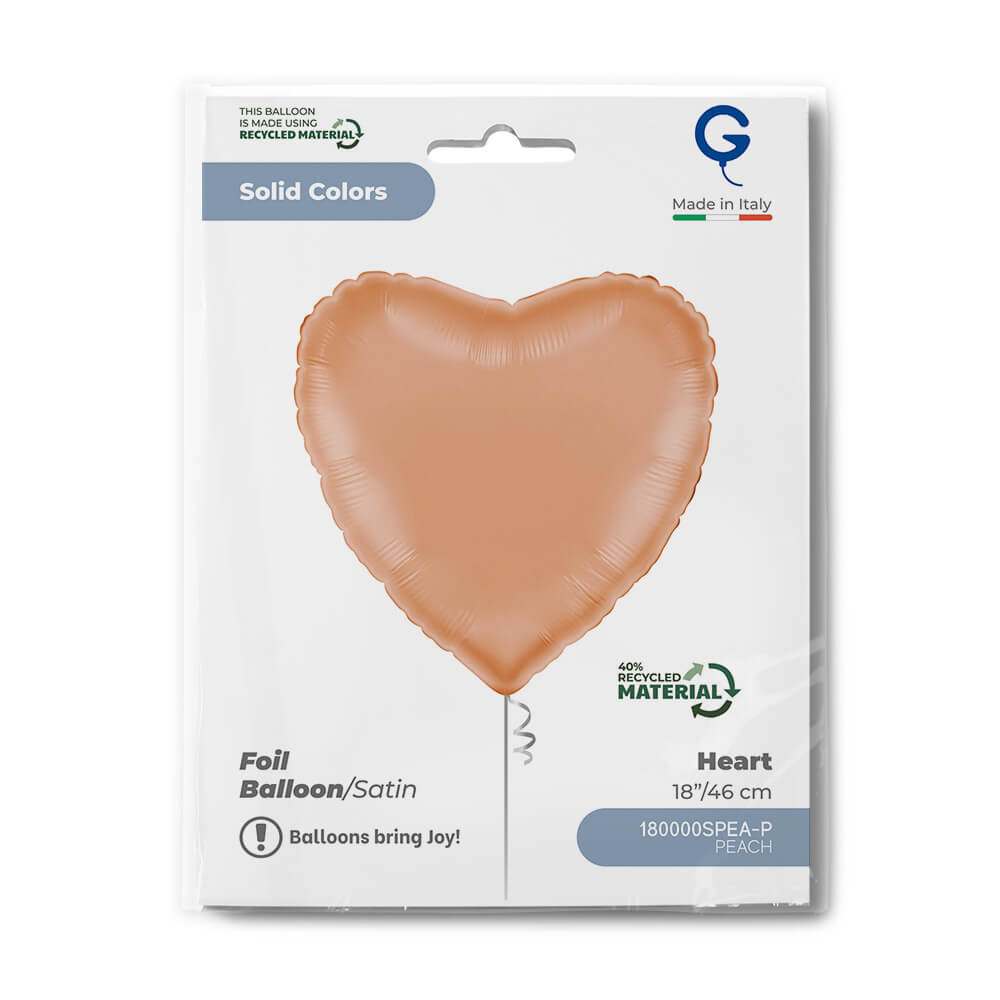 Heart 18inc Satin Peach Single Pack