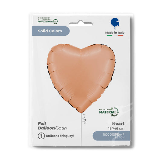 Heart 18inc Satin Peach