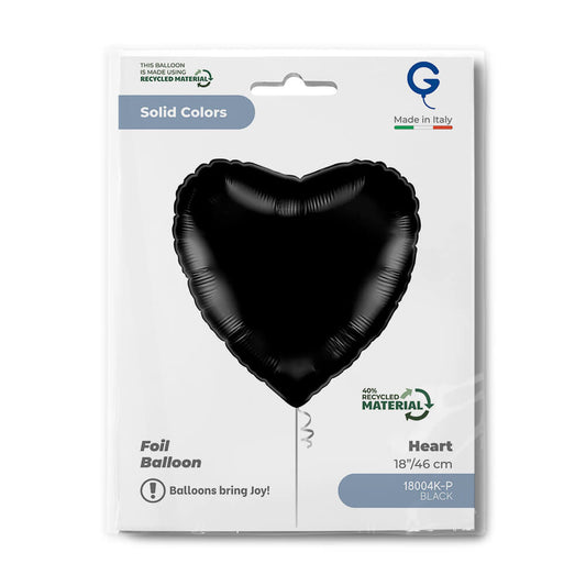 Heart 18inc Black Single Pack