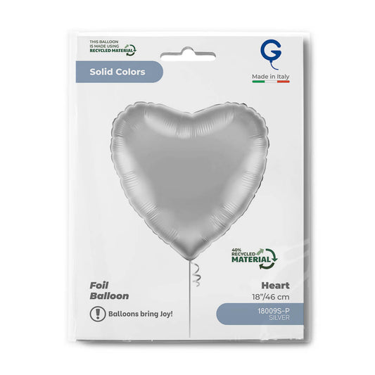 Heart 18inc Silver Single Pack