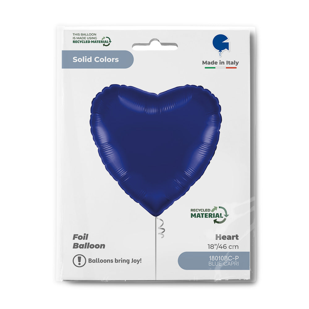 Heart 18inc Blue Capri