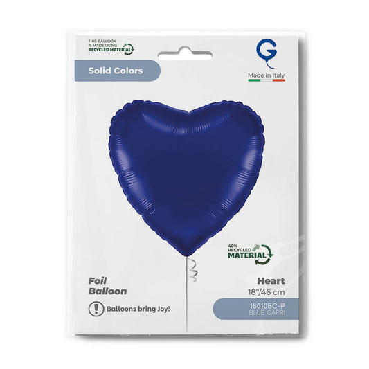 Heart 18inc Blue Capri Single Pack