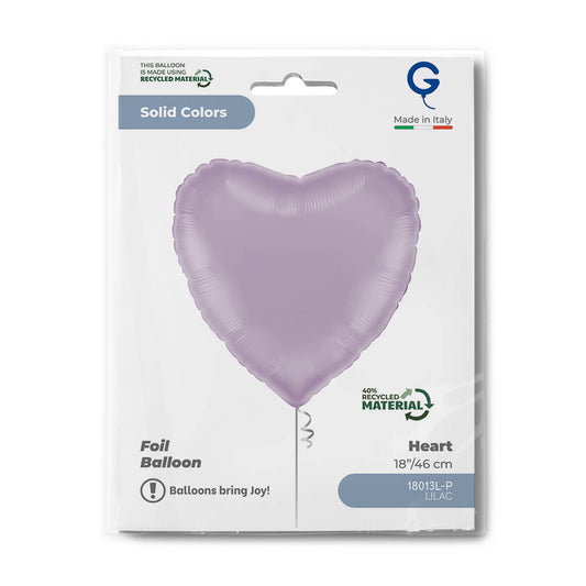 Heart 18inc Lilac Single Pack