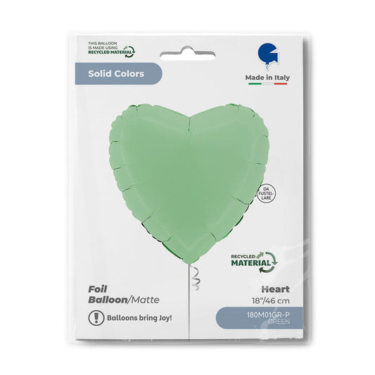 Heart 18inc Matte Green