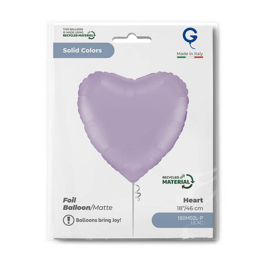 Heart 18inc Matte Lilac Single Pack