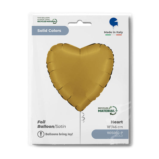 Heart 18inc Satin Gold