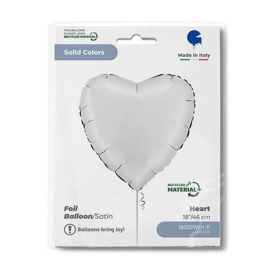 Heart 18inc Satin White