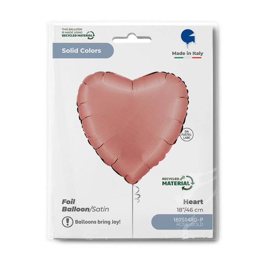 Heart 18inc Satin Rose Gold