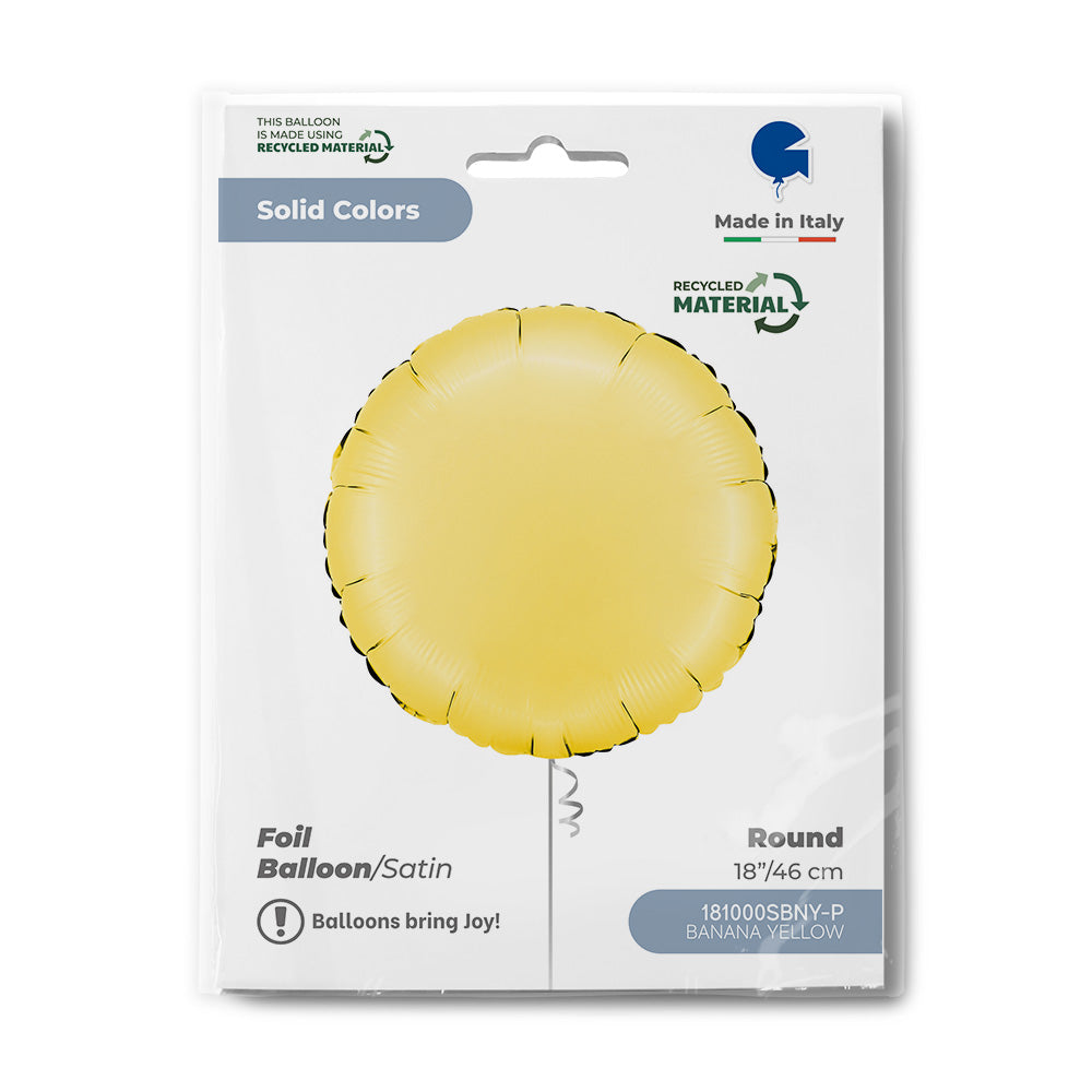 Round 18inc Satin Banana Yellow
