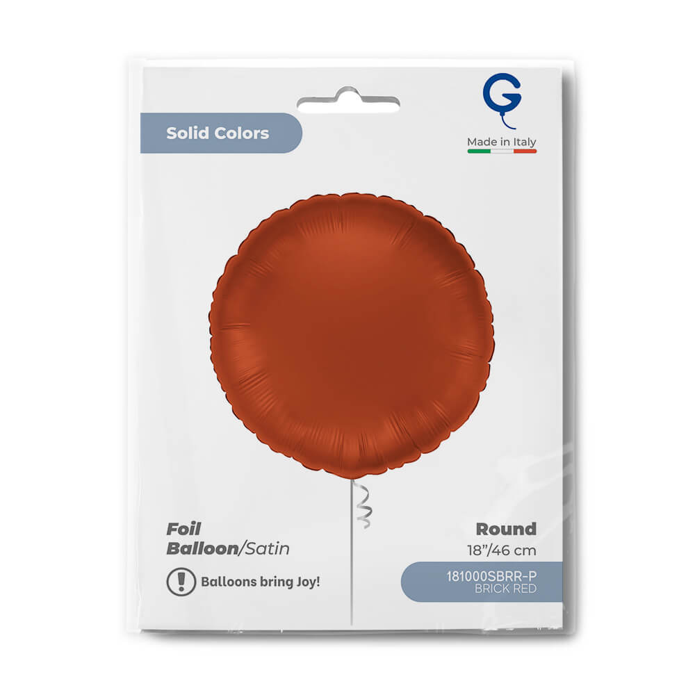 Round 18inc Satin Brick Red Single Pack