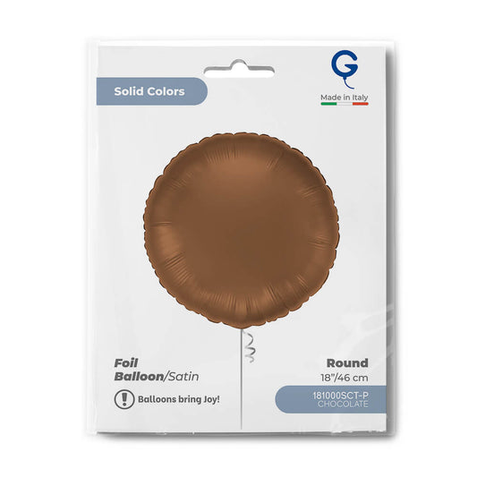 Round 18inc Satin Chocolate Single Pack