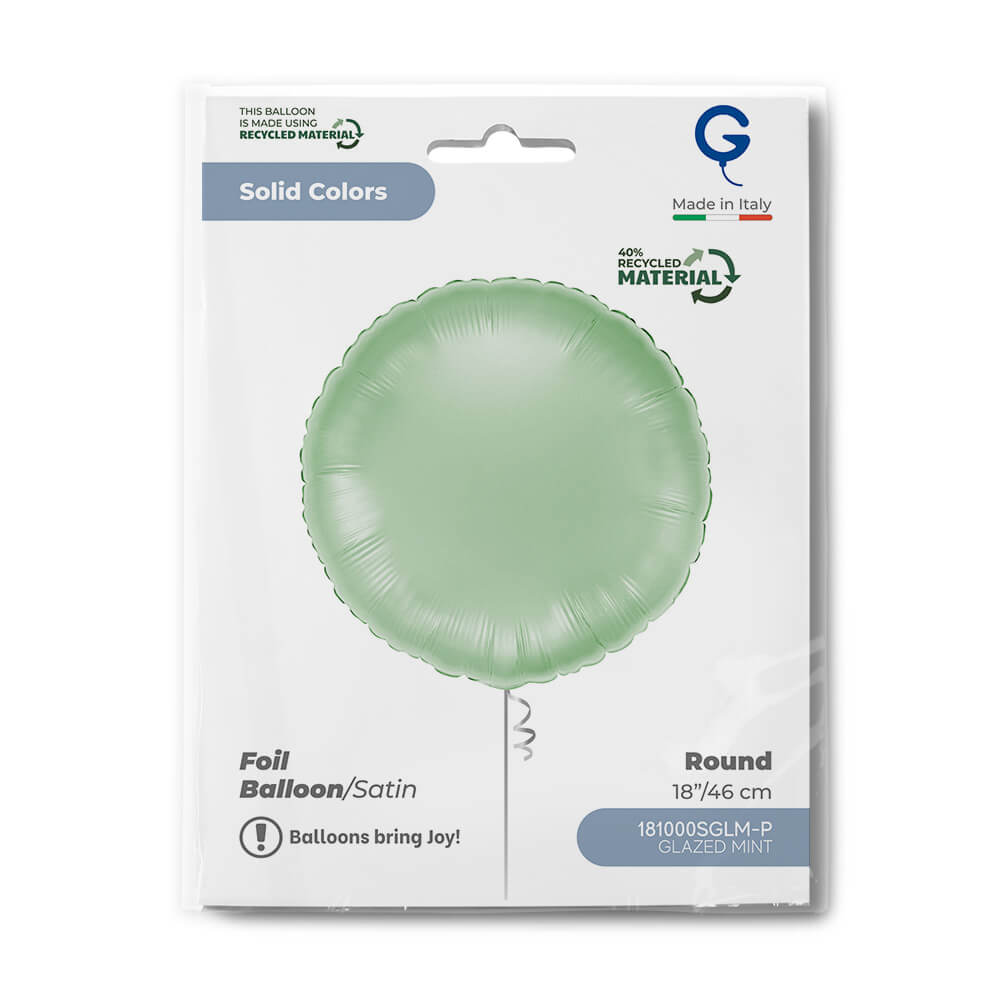 Round 18inc Satin Glazed Mint Single Pack