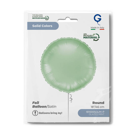 Round 18inc Satin Glazed Mint Single Pack
