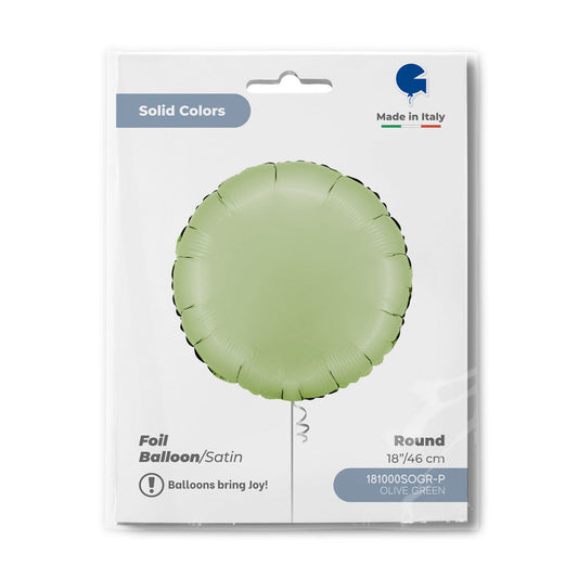 Round 18inc Satin Olive Green