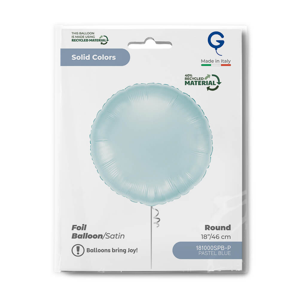Round 18inc Satin Pastel Blue Single Pack