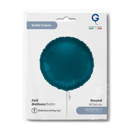 Round 18inc Satin Petrol Blue Single Pack