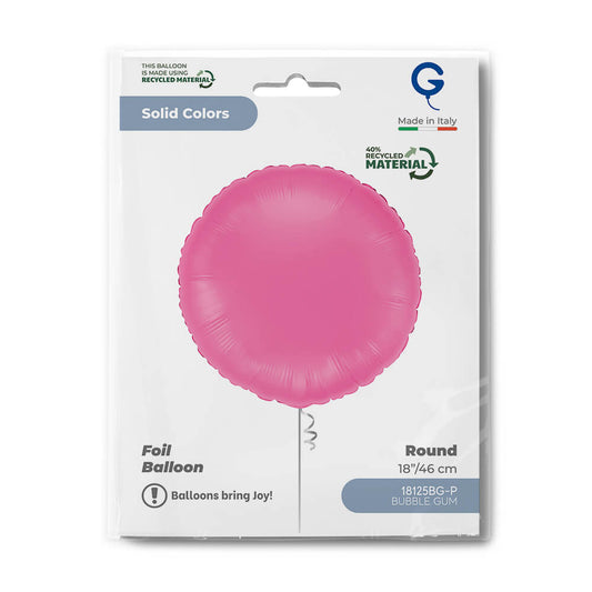 Round 18inc Bubble Gum - Single Pack
