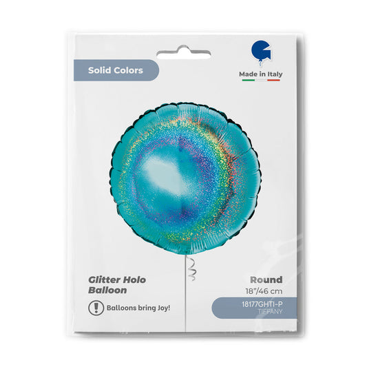 Round 18inc Glitter Holographic Tiffany