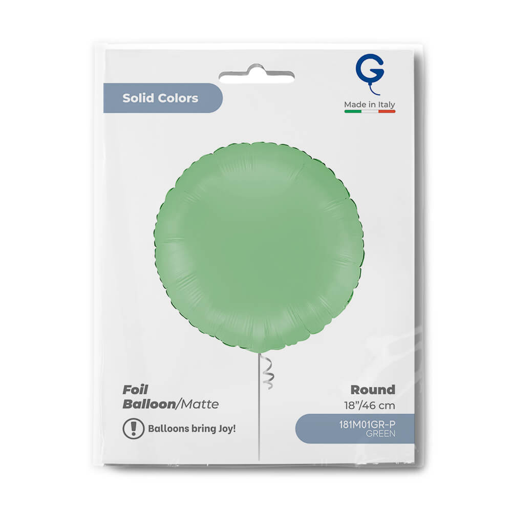 Round 18inc Matte Green Single Pack