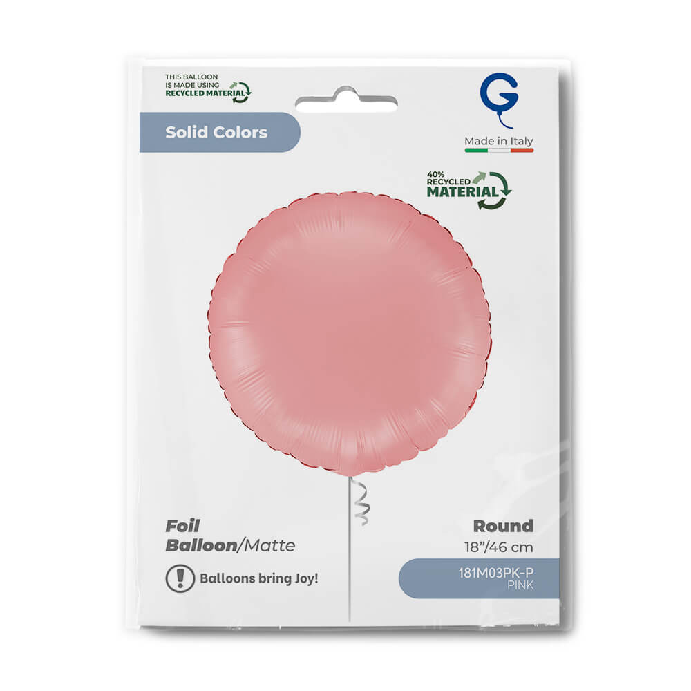 Round 18inc Matte Pink Single Pack