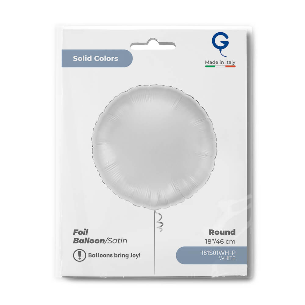 Round 18inc Satin White Single Pack