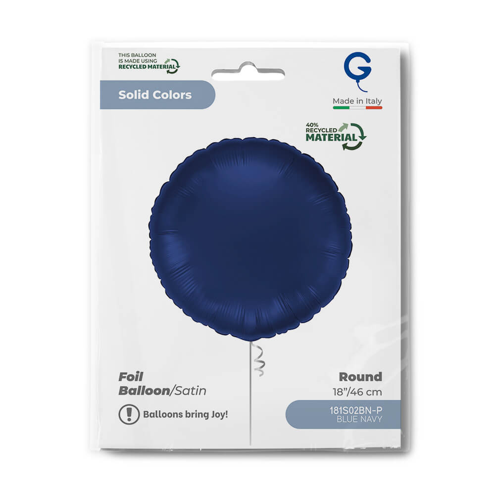 Round 18inc Satin Blue Navy - Single Pack
