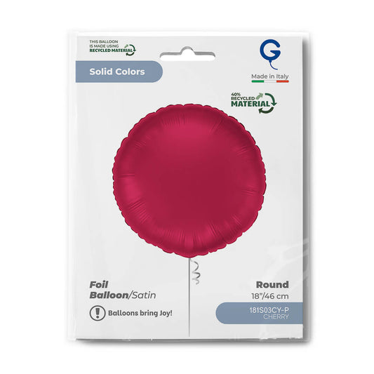 Round 18inc Satin Cherry - Single Pack