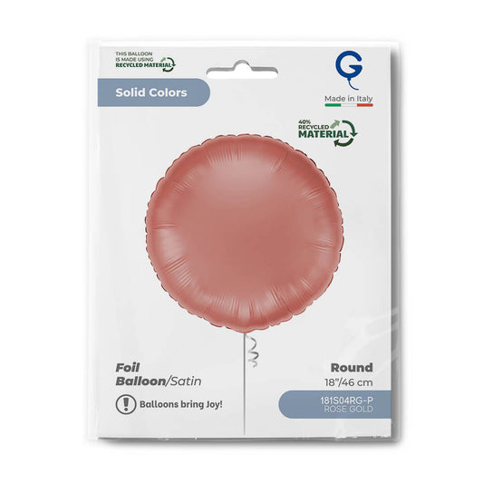 Round 18inc Satin Rose Gold - Single Pack