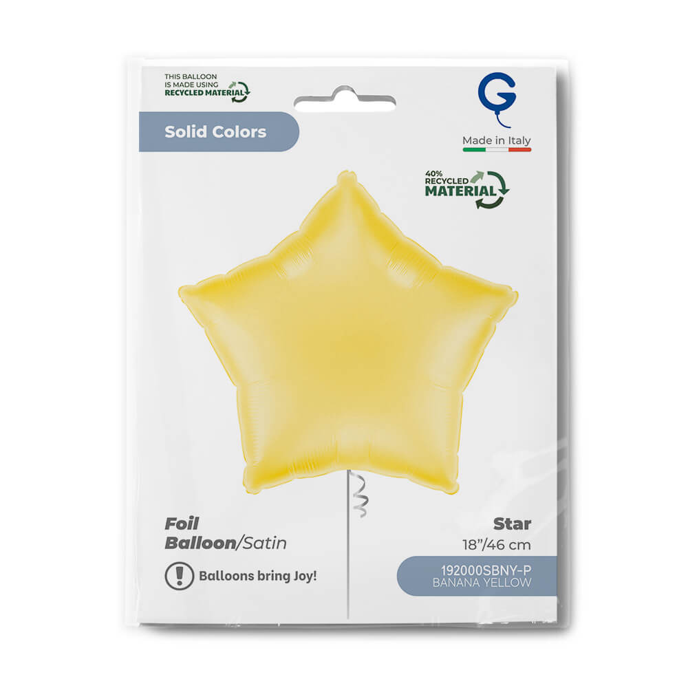 Star 18inc Satin Banana Yellow Single Pack