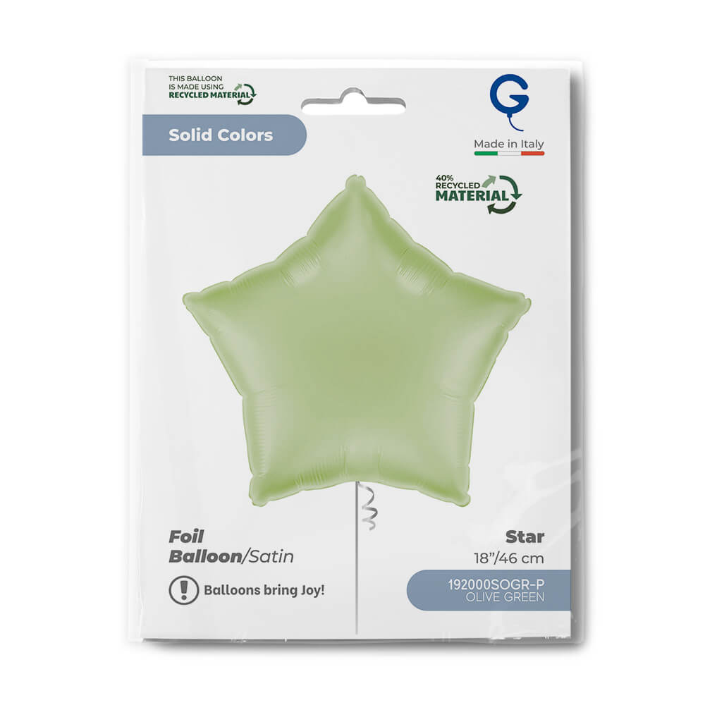 Star 18inc Satin Olive Green Single Pack