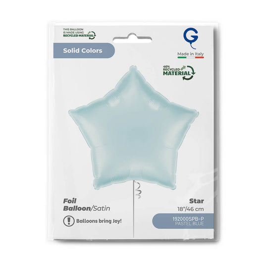 Star 18inc Satin Pastel Blue Single Pack