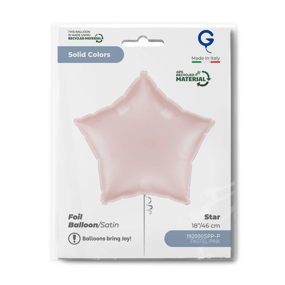 Star 18inc Satin Pastel Pink Single Pack