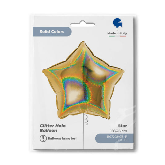 Star 18inc Glitter Holographic Gold 5