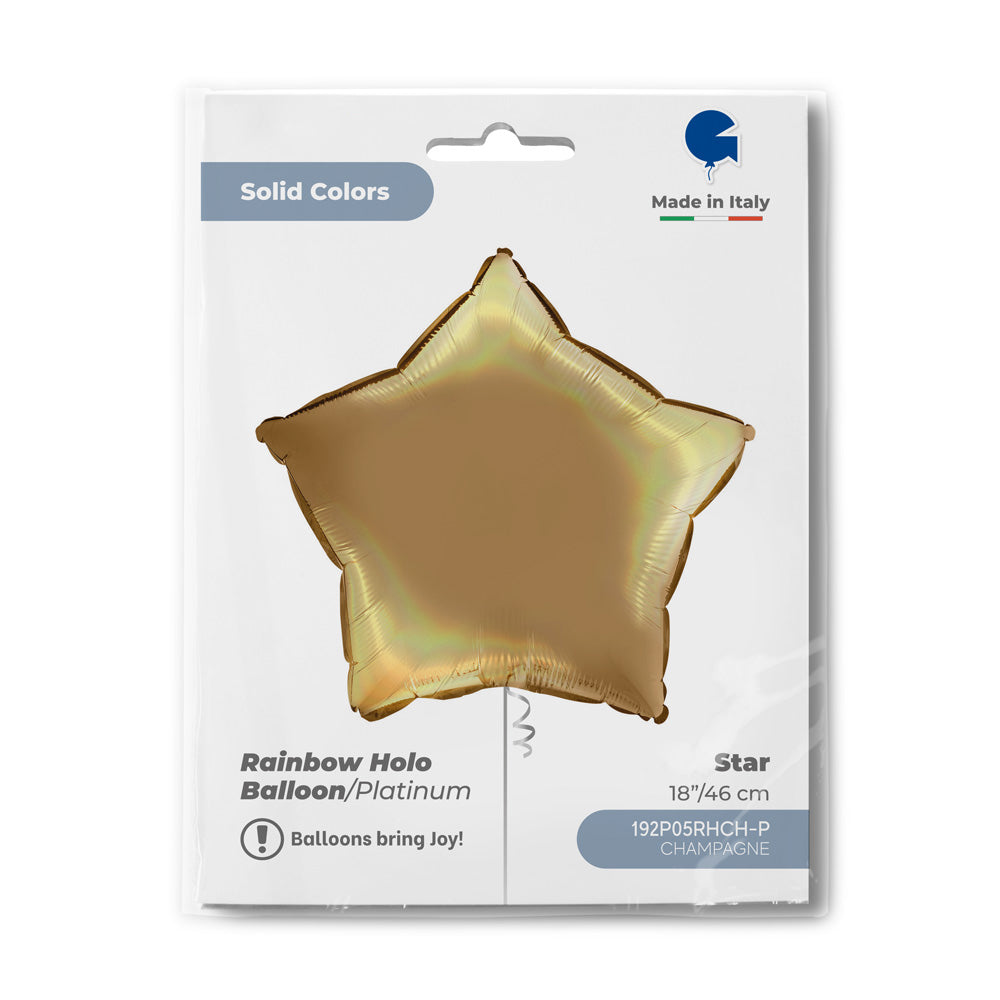 Star 18inc Rainbow Holographic Platinum Champagne