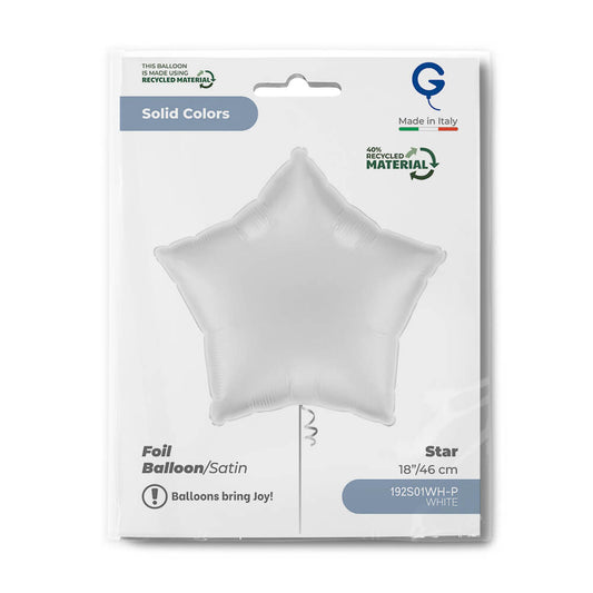 Star 18inc Satin White Single Pack